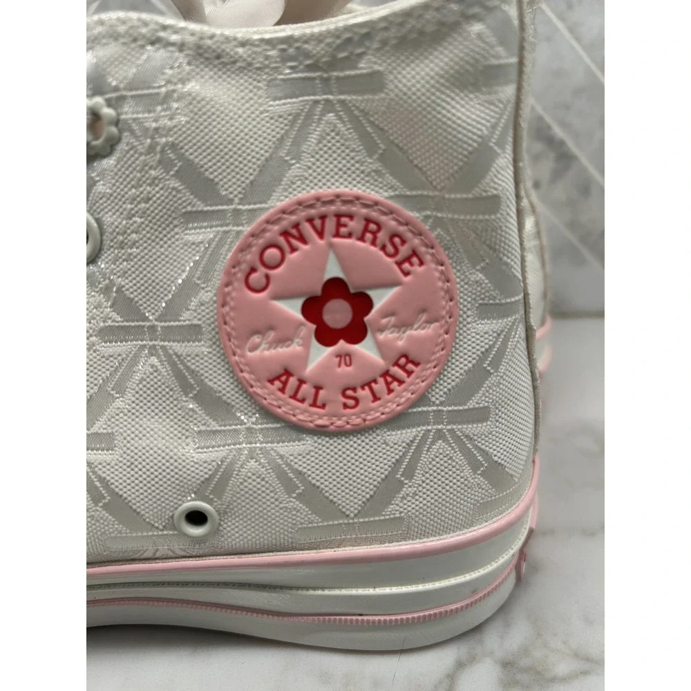 Converse Chuck Taylor All Star High Top Sneakers Flower Womens Size 7 Ribbon - Picture 6 of 11